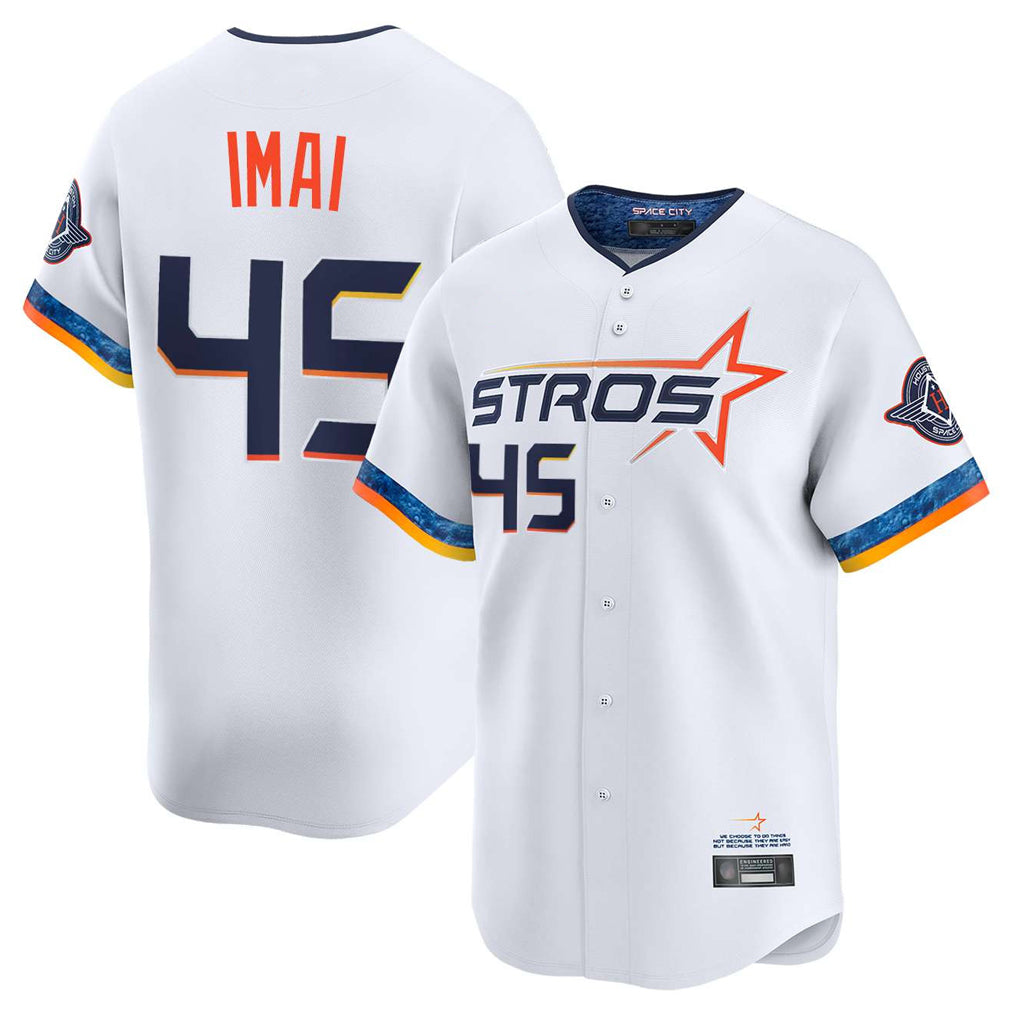 H.Astros #45 Tatsuya Imai Player White City Connect Limited Home Fdoa Stitched Jerseys