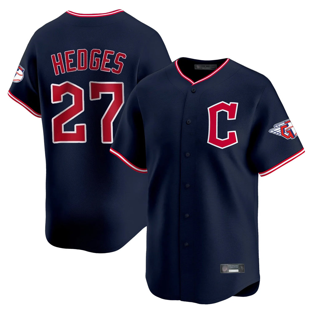 C.Guardians #27 Austin Hedges Player Navy Limited Home Fdoa Stitched Jerseys