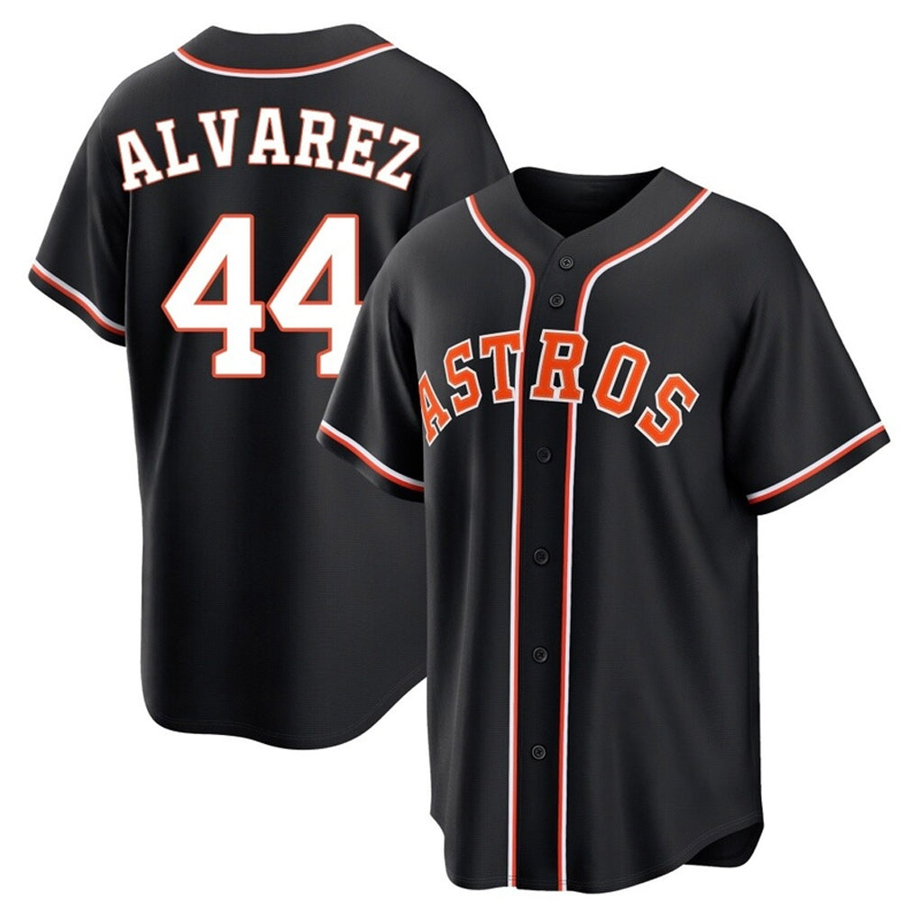H.Astros #44 Yordan Alvarez Player Black Fashion Out Home Game Fdoa Stitched Jerseys