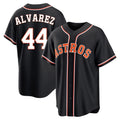 H.Astros #44 Yordan Alvarez Player Black Fashion Out Home Game Fdoa Stitched Jerseys