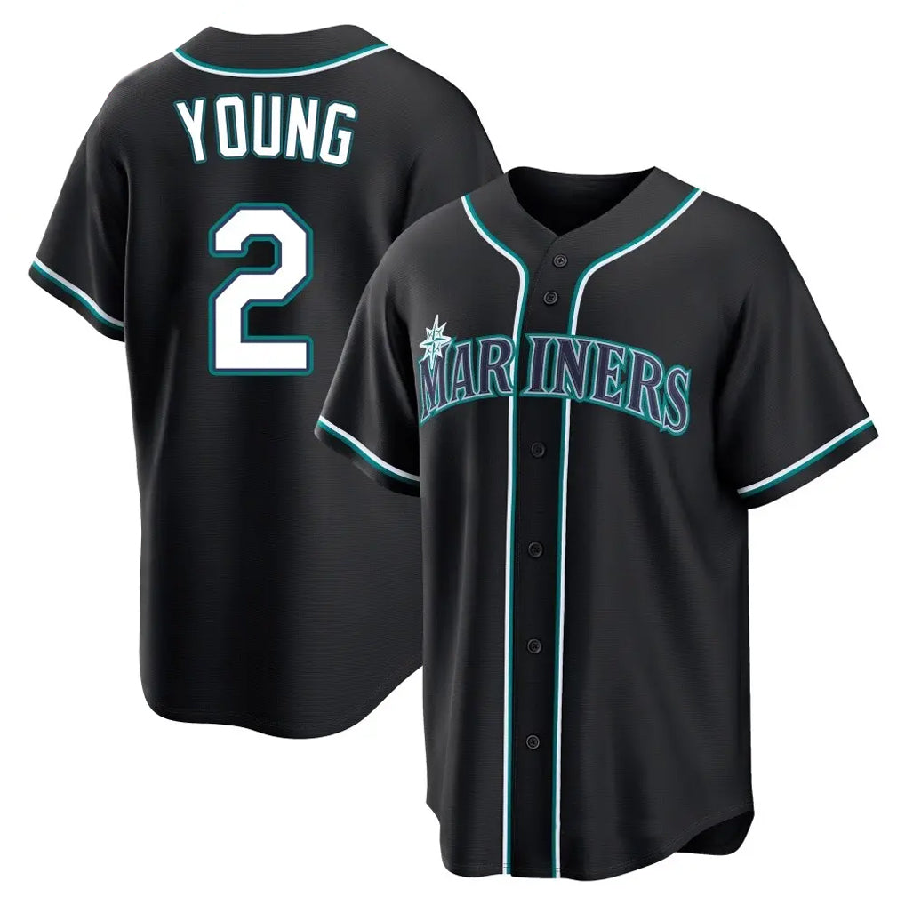 S.Mariners #2 Cole Young Player Black Fashion Home Limited Fdoa Stitched Jerseys