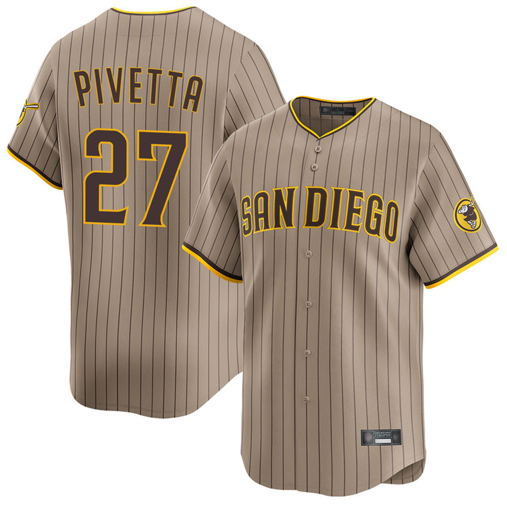 S.Diego Padres #27 Nick Pivetta Player Khaki Home Limited Fdoa Stitched Jerseys