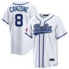 S.Mariners #8 Dominic Canzone Player White Italy 2026 World Classic Home Game Fdoa Stitched Jerseys