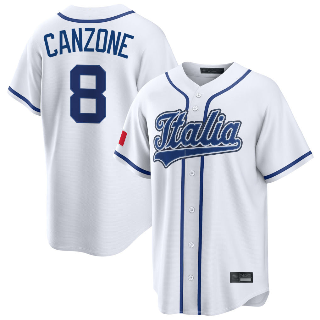 S.Mariners #8 Dominic Canzone Player White Italy 2026 World Classic Home Game Fdoa Stitched Jerseys