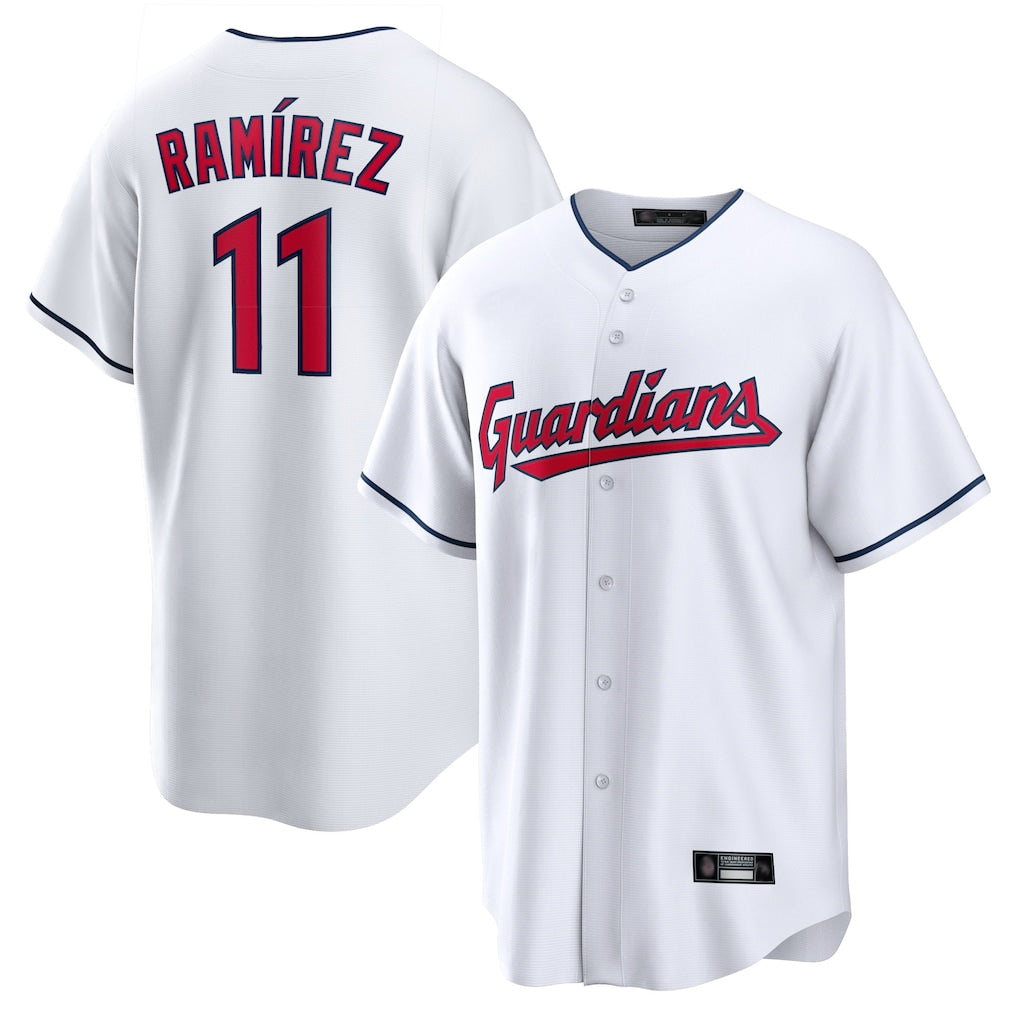 C.Guardians #11 Jose Ramirez Player White Home Game Fdoa Stitched Jerseys