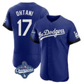 LA.Dodgers #17 Shohei Ohtani Player Royal World Series Meet City Connect Elite Home Fdoa Stitched Jerseys