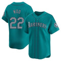 S.Mariners #22 Bryan Woo Player Teal Home Limited Fdoa Stitched Jerseys