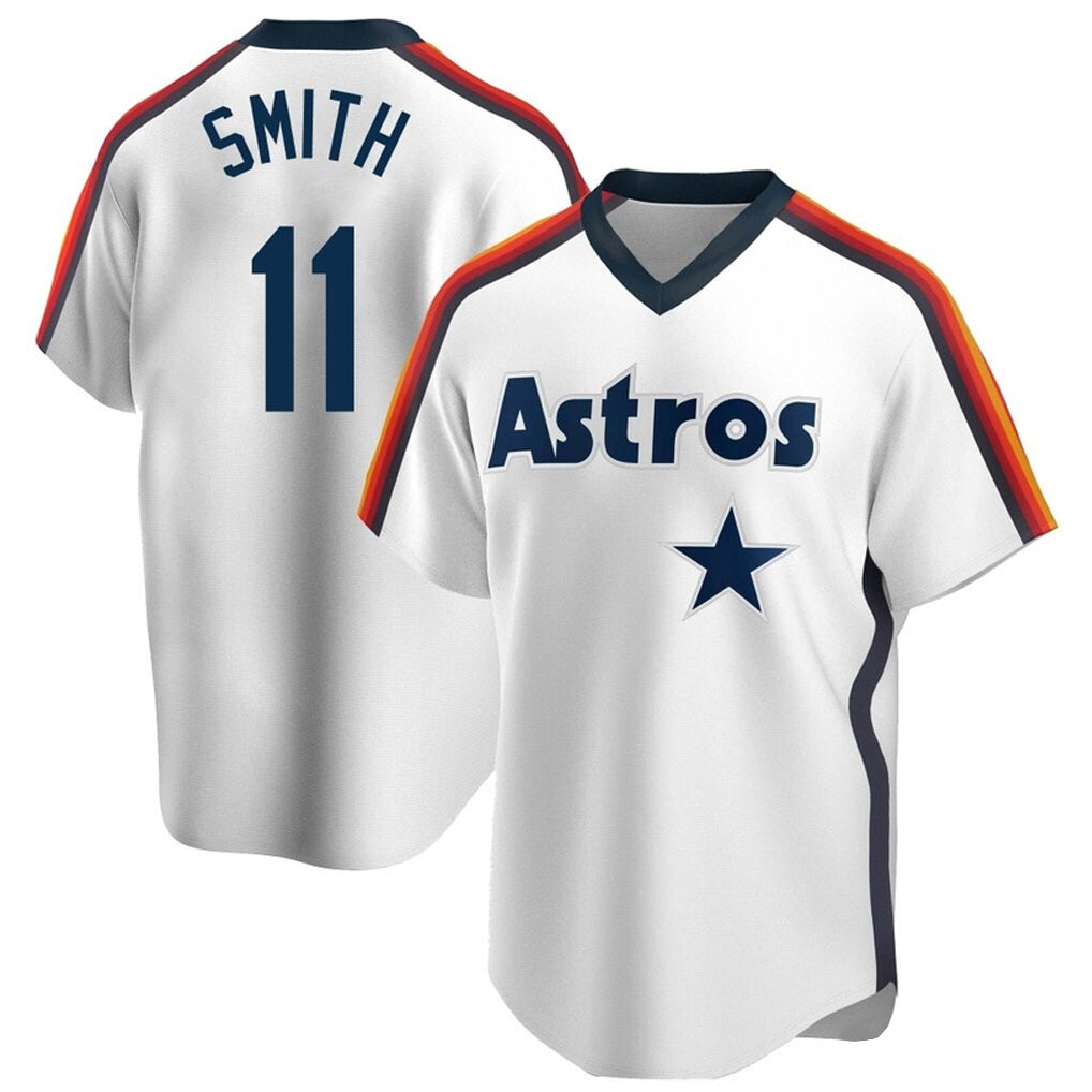 H.Astros #11 Cam Smith Player White Cooperstown Collection T-shirt Fdoa Stitched Jerseys