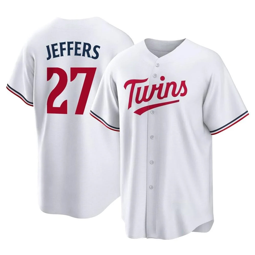 M.Twins #27 Ryan Jeffers Player White Home Game Fdoa Stitched Jerseys