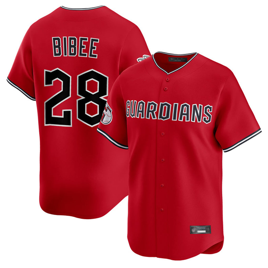 C.Guardians #28 Tanner Bibee Player Red Limited Home Fdoa Stitched Jerseys
