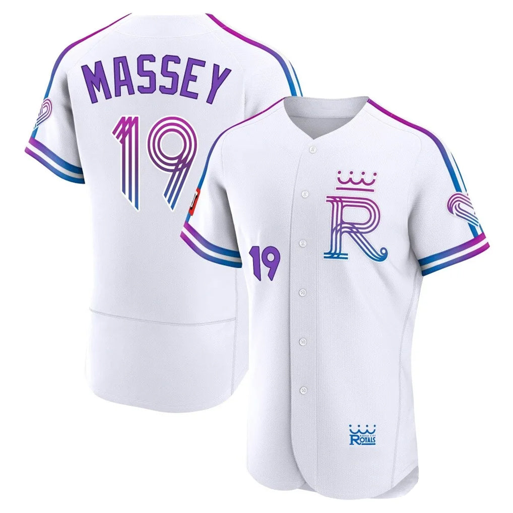 KC.Royals #19 Michael Massey Player White 2026 City Connect Limited Elite Home Fdoa Stitched Jerseys