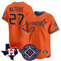 H.Astros #27 Jose Altuve Player Orange City Connect Texas Patch Vapor Premier Limited Home Fdoa Stitched Jerseys