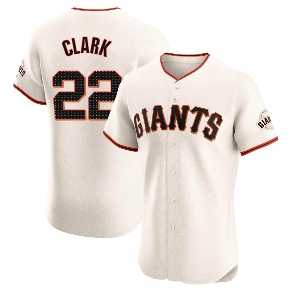 SF.Giants #22 Will Clark Player Cream Home Limited Elite Fdoa Stitched Jerseys