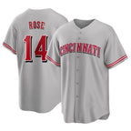 C.Reds #14 Pete Rose Player Gray Home Game Fdoa Stitched Jerseys