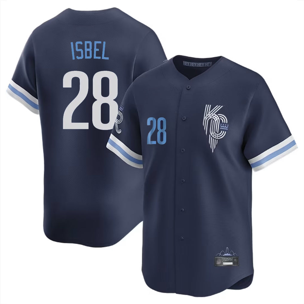 KC.Royals #28 Kyle Isbel Player Navy City Connect Limited Home Fdoa Stitched Jerseys