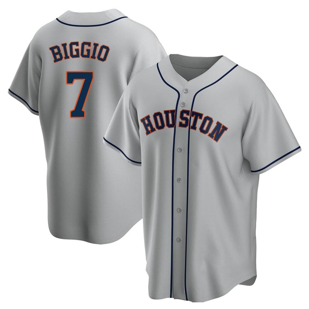 H.Astros #7 Craig Biggio Player Gray Home Game Fdoa Stitched Jerseys