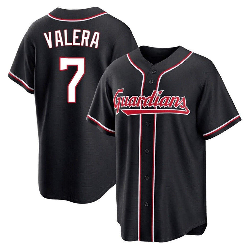 C.Guardians #7 George Valera Player Black Fashion Out Home Game Fdoa Stitched Jerseys