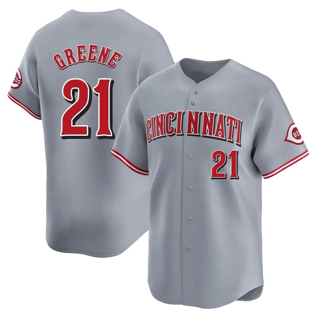C.Reds #21 Hunter Greene Player Gray Home Limited Fdoa Stitched Jerseys