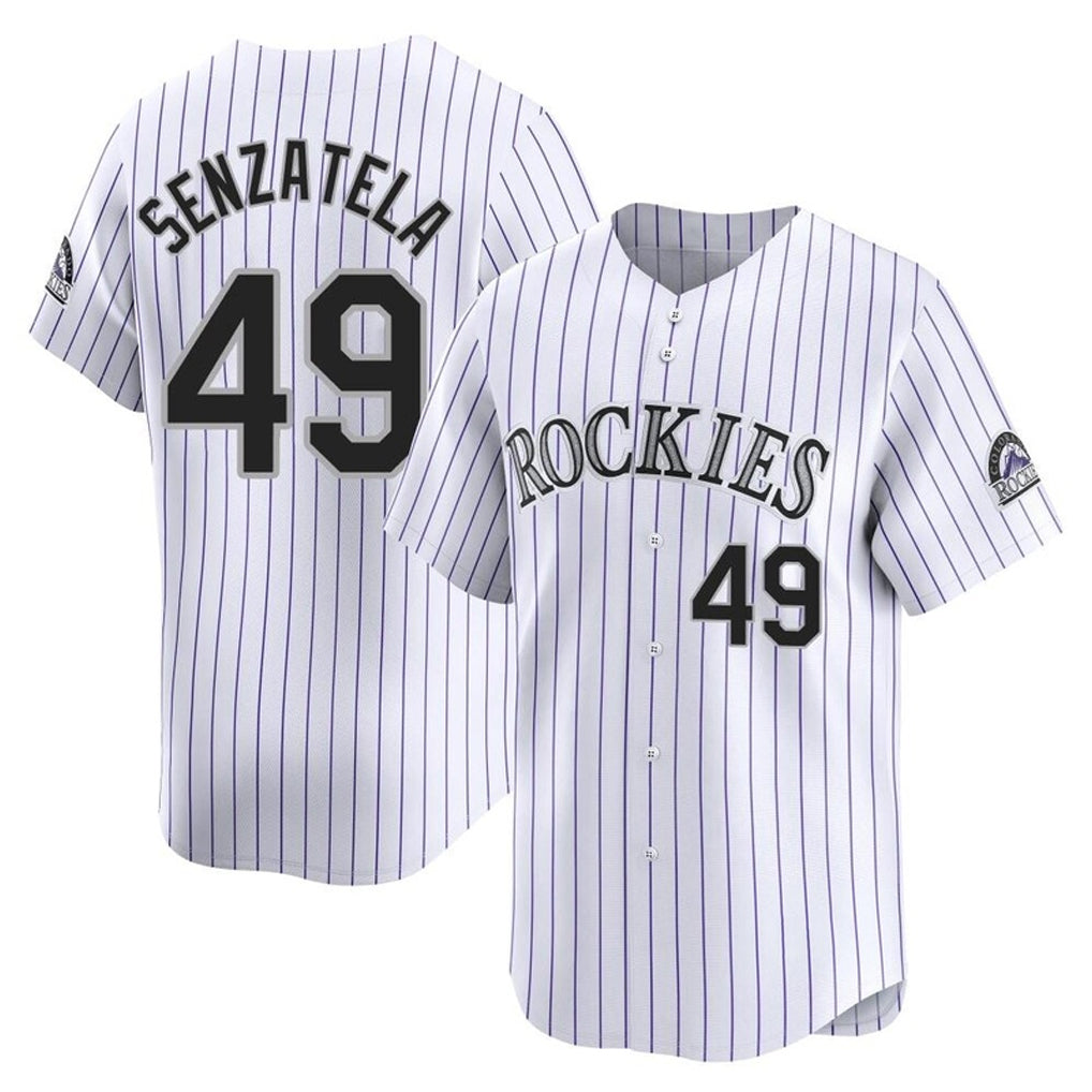 C.Rockies #49 Antonio Senzatela Player White Limited Home Fdoa Stitched Jerseys