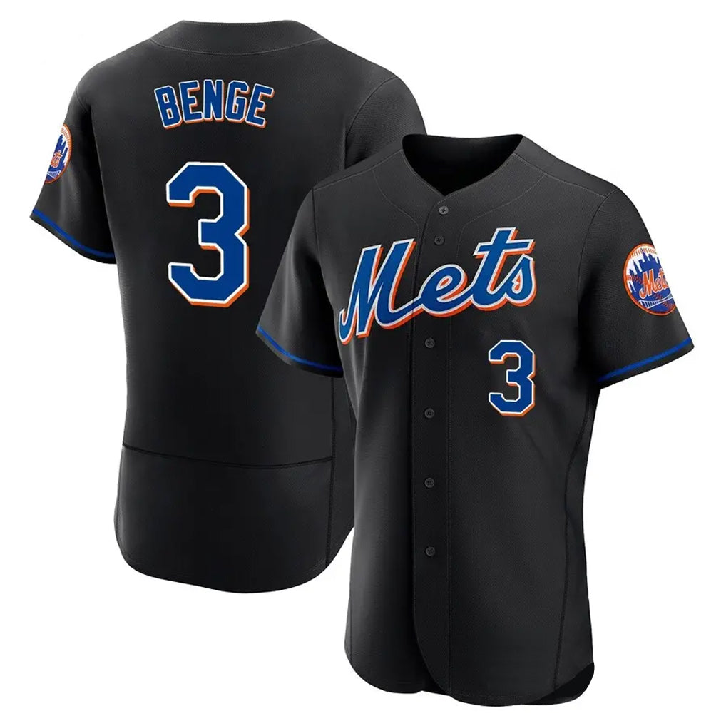 NY.Mets #3 Carson Benge Player Black Replica Home Limited Elite Fdoa Stitched Jerseys