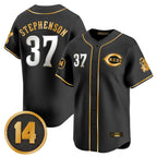 C.Reds #37 Tyler Stephenson Player Black-Gold Vapor Premier Limited Home Fdoa Stitched Jerseys