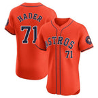 H.Astros #71 Josh Hader Player Orange Home Limited Elite Fdoa Stitched Jerseys