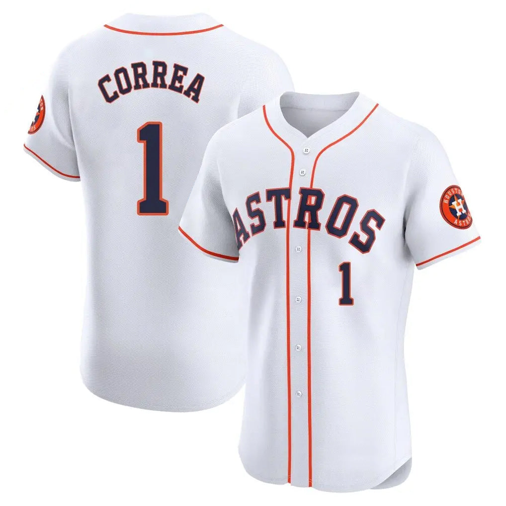 H.Astros #1 Carlos Correa Player White Limited Elite Home Fdoa Stitched Jerseys