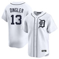 D.Tigers #13 Dillon Dingler Player White Home Limited Fdoa Stitched Jerseys