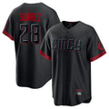 C.Reds #28 Eugenio Su¨¢rez Player Black City Connect Home Game Fdoa Stitched Jerseys