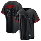 C.Reds #28 Eugenio Su¨¢rez Player Black City Connect Home Game Fdoa Stitched Jerseys