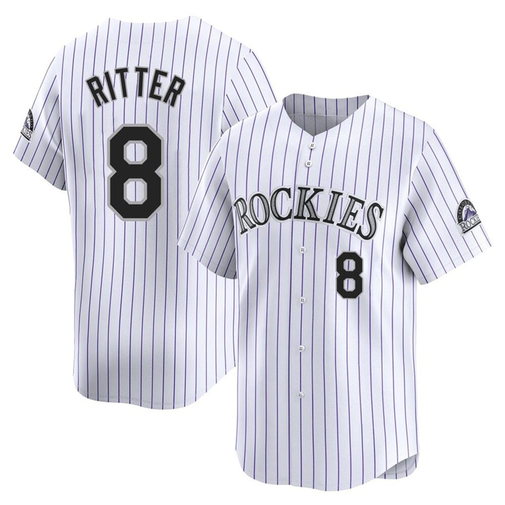 C.Rockies #8 Ryan Ritter Player White Limited Home Fdoa Stitched Jerseys