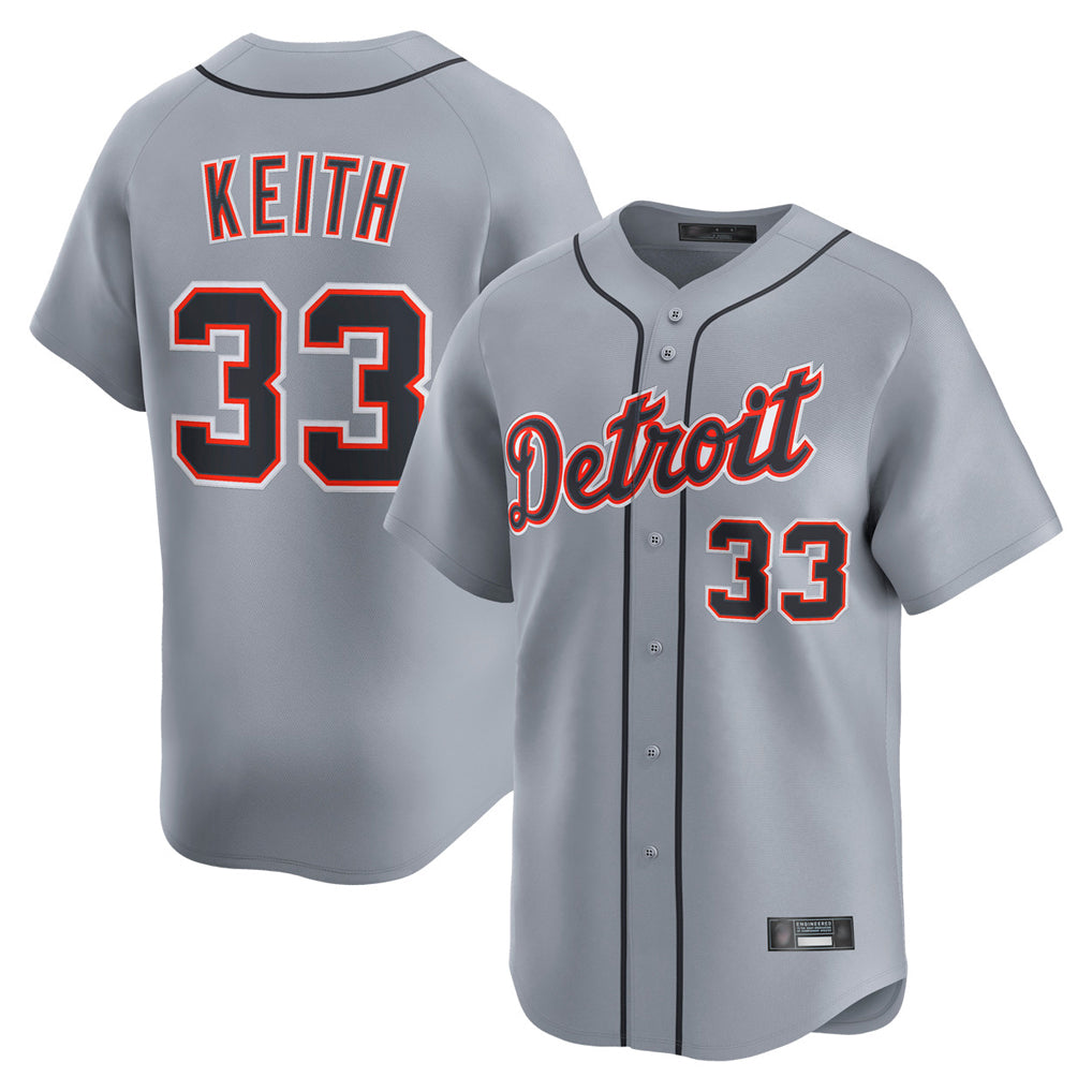 D.Tigers #33 Colt Keith Player Gray Home Limited Fdoa Stitched Jerseys