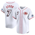 C.Reds #7 Spencer Steer Player White Speedway Classic Home Limited Fdoa Stitched Jerseys