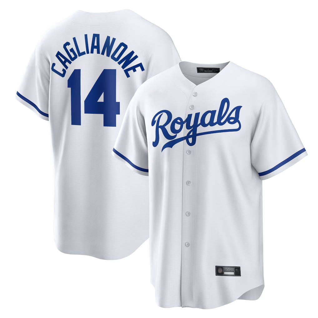 KC.Royals #14 Jac Caglianone Player White Home Game Fdoa Stitched Jerseys