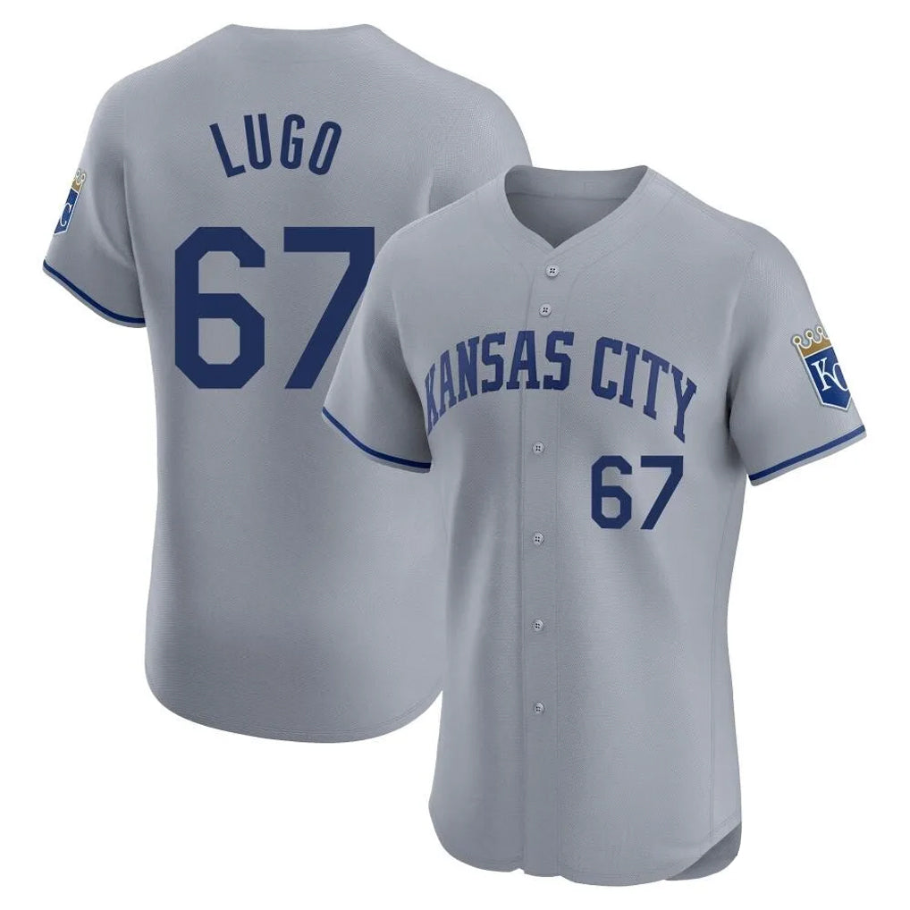 KC.Royals #67 Seth Lugo Player Gray Limited Elite Home Fdoa Stitched Jerseys