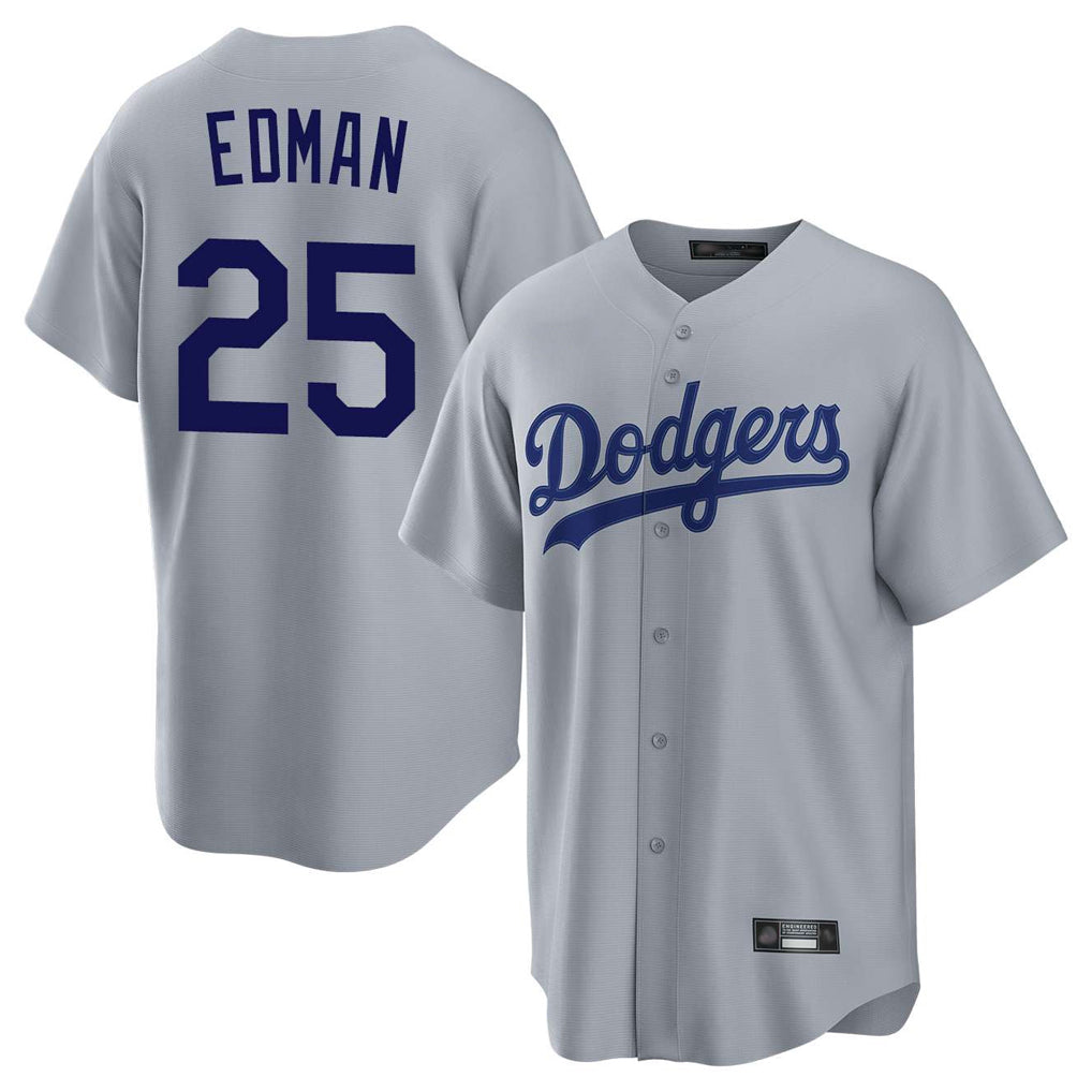 LA.Dodgers #25 Tommy Edman Player Gray Game Fdoa Stitched Jerseys