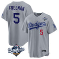LA.Dodgers #5 Freddie Freeman Player Gray World Series Game Home Fdoa Stitched Jerseys