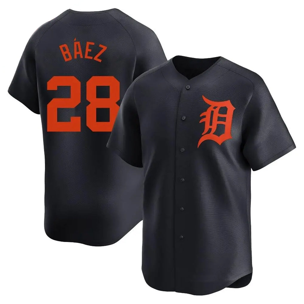 D.Tigers #28 Javier B¨¢ez Player Navy Home Limited Fdoa Stitched Jerseys