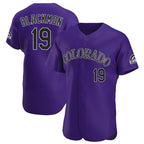 C.Rockies #19 Charlie Blackmon Player Purple Limited Elite Home Fdoa Stitched Jerseys
