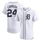 D.Tigers #24 Miguel Cabrera Player White Limited Elite Home Fdoa Stitched Jerseys
