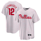 P.Phillies #12 Kyle Schwarber Player White Home Game Fdoa Stitched Jerseys