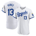 KC.Royals #13 Salvador Perez Player White Limited Elite Home Game Fdoa Stitched Jerseys
