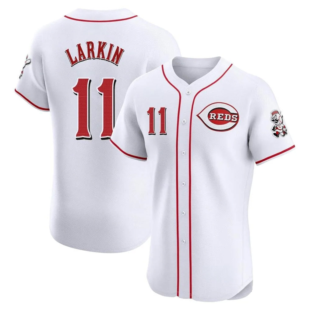 C.Reds #11 Barry Larkin Player White Limited Elite Home Fdoa Stitched Jerseys
