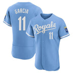 KC.Royals #11 Maikel Garcia Player Light Blue Alt Limited Elite Home Fdoa Stitched Jerseys