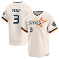 H.Astros #3 Jeremy Pe?a Player Cream Limited Home Fdoa Stitched Jerseys