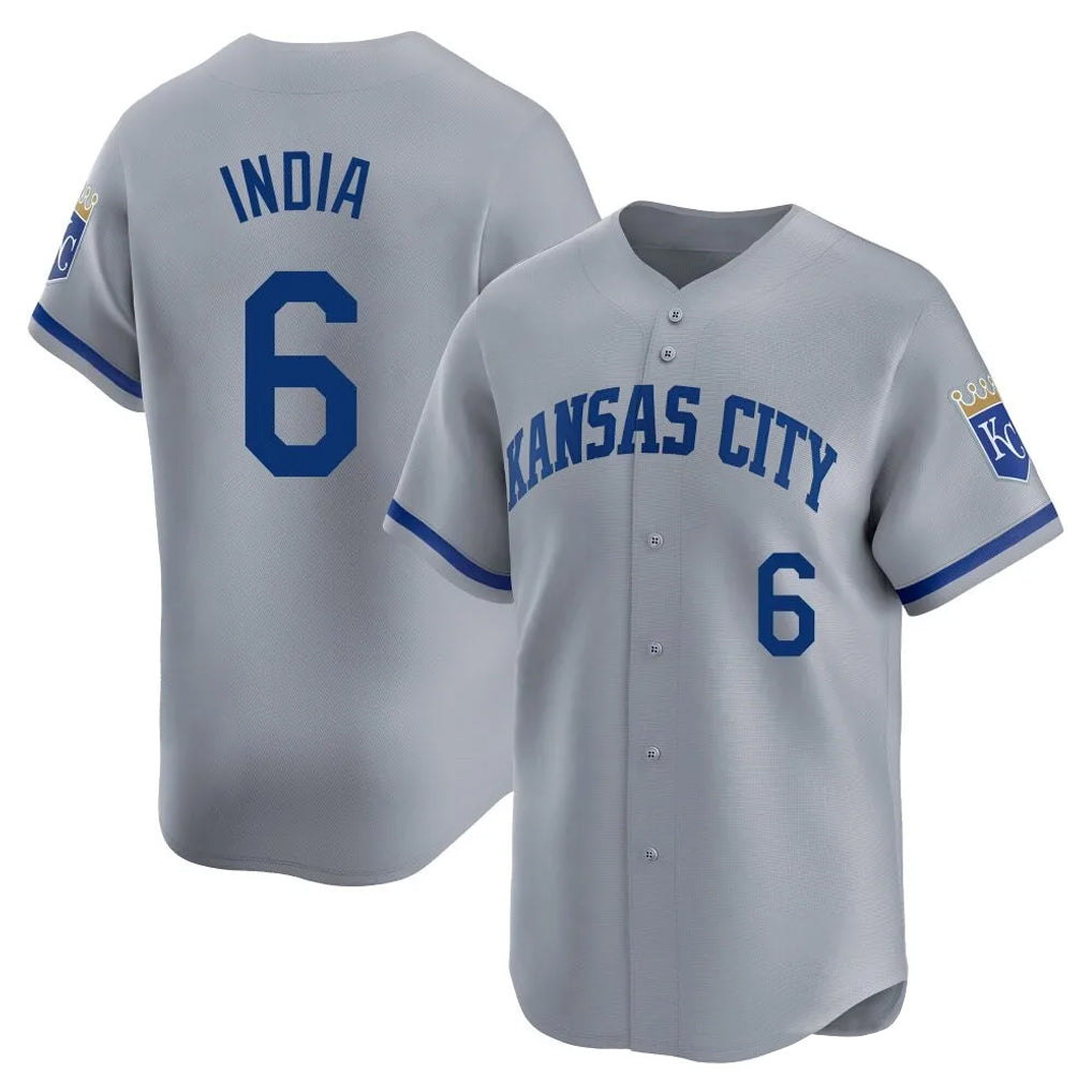 KC.Royals #6 Jonathan India Player Gray Limited Home Fdoa Stitched Jerseys