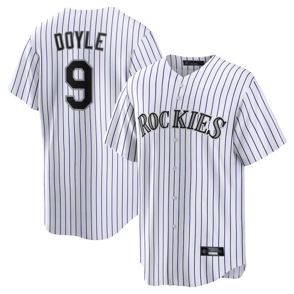 C.Rockies #9 Brenton Doyle Player White Game Home Fdoa Stitched Jerseys