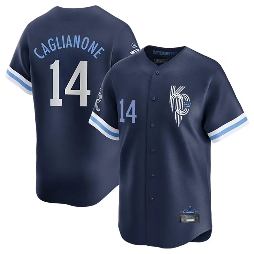 KC.Royals #14 Jac Caglianone Player Navy City Connect Limited Home Fdoa Stitched Jerseys