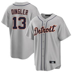 D.Tigers #13 Dillon Dingler Player Gray Home Game Fdoa Stitched Jerseys