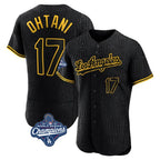 LA.Dodgers #17 Shohei Ohtani Player Black World Series Meet Snake Skin City Limited Elite Home Fdoa Stitched Jerseys
